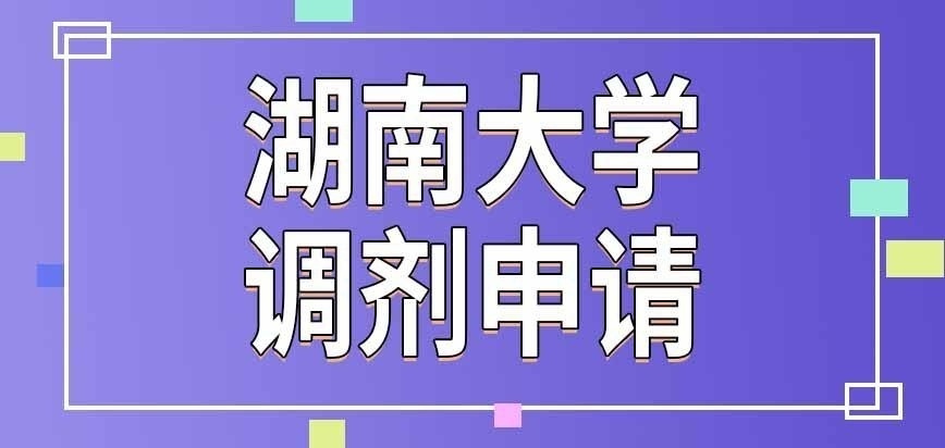 湖南大学在职研究生可以调剂吗