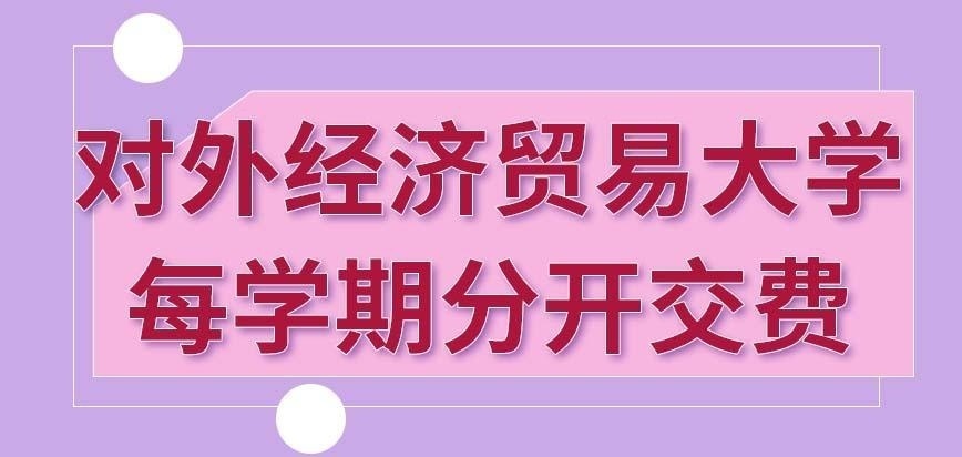 对外经济贸易大学在职研究生是每学期分开交费吗