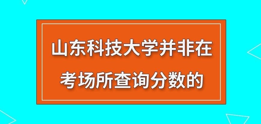 山东科技大学在职研究生就在考场可查询分数吗