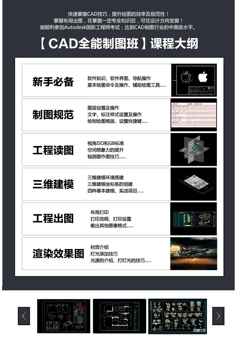 CAD制图培训班课程大纲