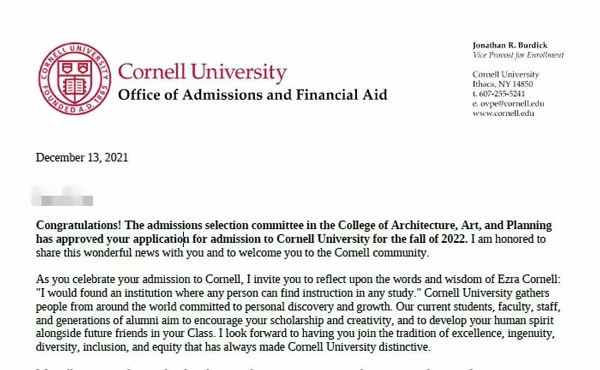 Daniel获录康奈尔大学的邮件.jpg