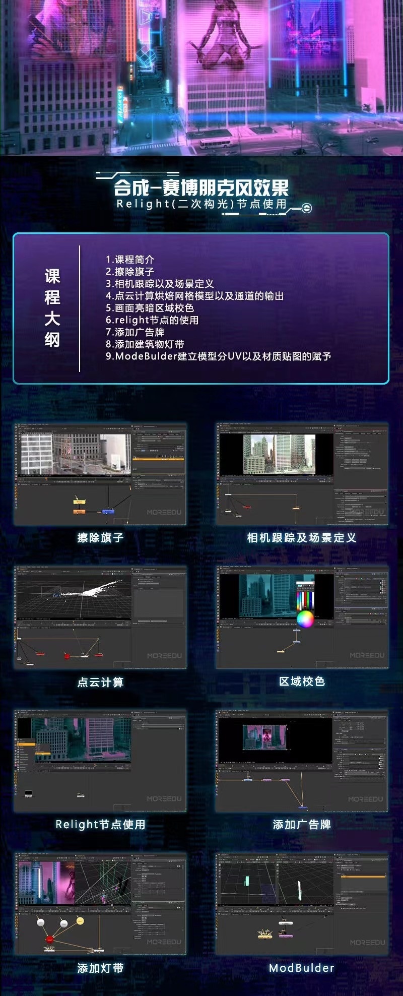 【NUKE合成教程】赛博朋克效果制作