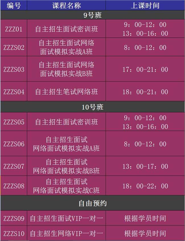 课程表