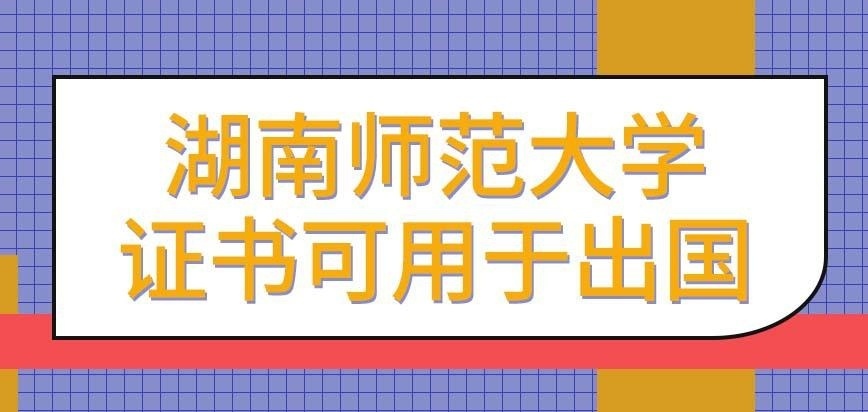 湖南师范大学在职研究生可作为出国留学的前置文凭吗