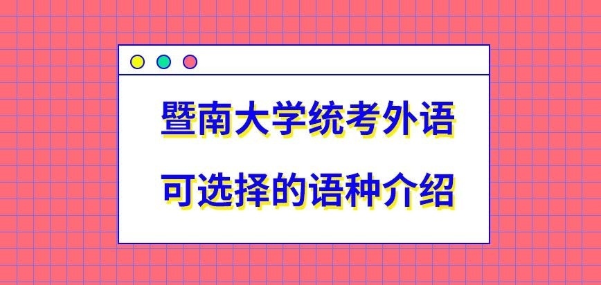 暨南大学在职研究生统考外语可选什么语种呢