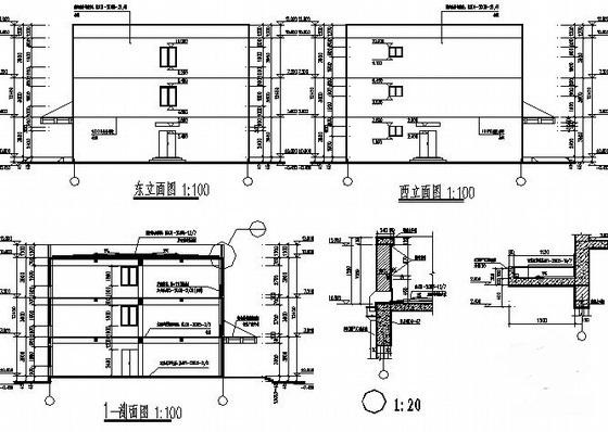 办公空间的平面、立面、剖面图绘制