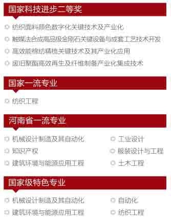 中原工学院特色专业
