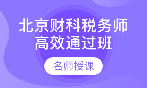 北京财科税务师（高效通过班）