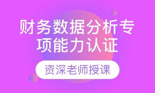 财务数据分析专项能力认证研修班