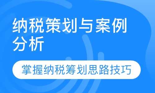纳税策划与案例分析