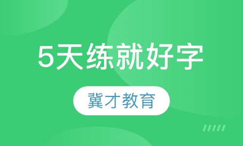 5天练就一手好字
