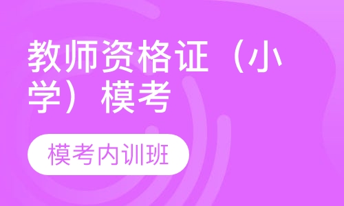 教师资格证（小学）模考内训班