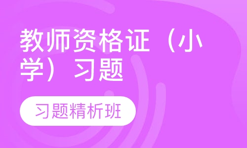 教师资格证（小学）习题精析班