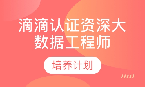 滴滴认证资深大数据工程师培养计划