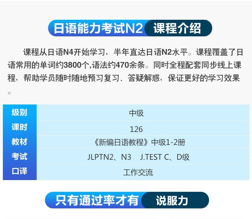 上海日语等级考试培训外教小班 暑假日语（N4-N2）中级