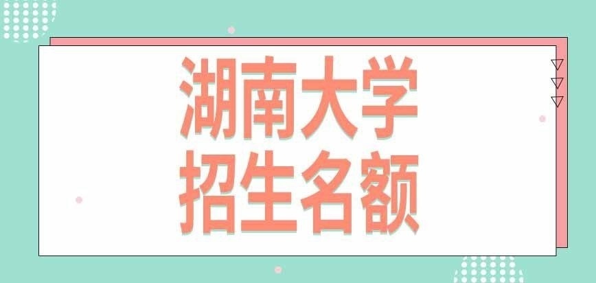 湖南大学在职研究生自主招生有名额吗