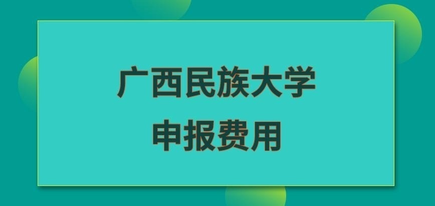 广西民族大学在职研究生申报费用咋定义