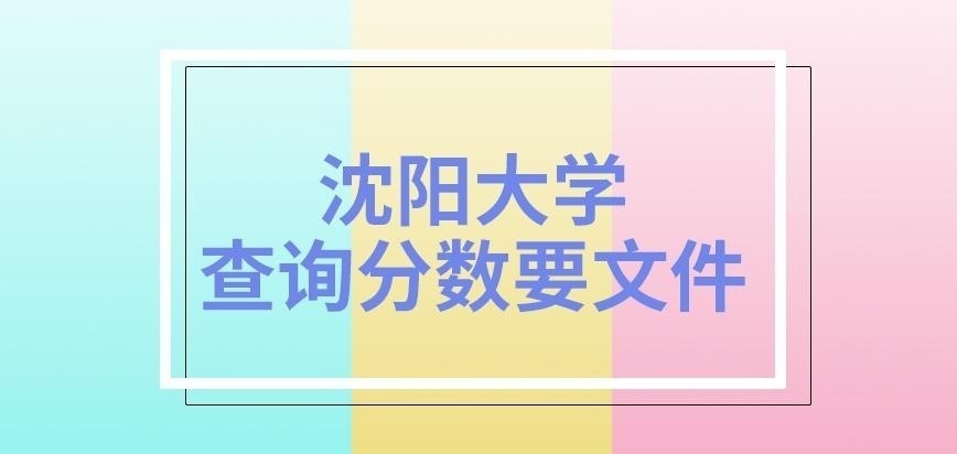 沈陽大學在職研究生查詢分數要啥文件呢