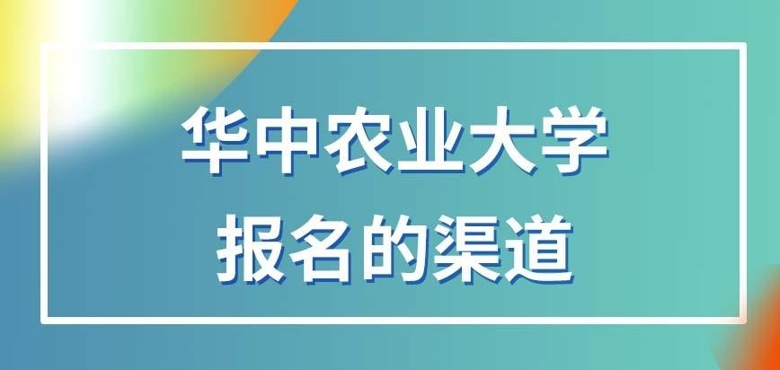 华中农业大学在职研究生到哪个渠道能报名呢