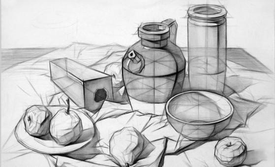 结构素描静物组合
