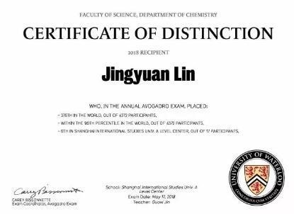 上外立泰ALEVEL学子滑铁卢学科大赛取得佳绩