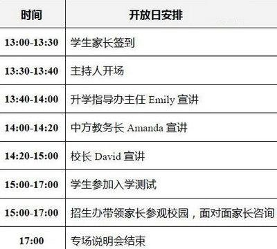 2017年最后一场新和诺斯克劳斯国际高中开放日活动流程