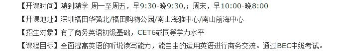 深圳南山韦博商务英语培训中级提高强化班学习内容介绍