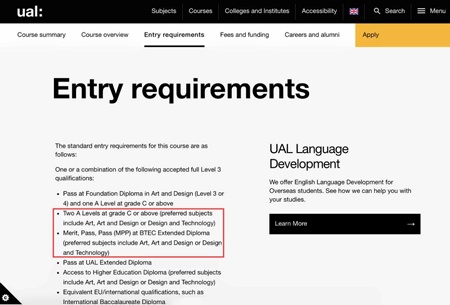 英国伦敦艺术大学·中央圣马丁艺术学院专业明确要求.jpg