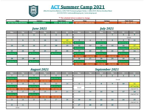 ACT考试暑期封闭集训营