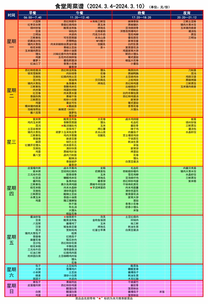 北京市朝阳区北外同文外国语学校菜单