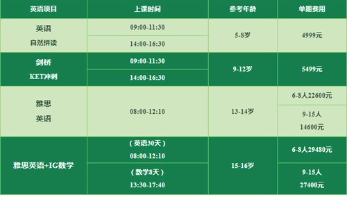 南京金地未来学校英语夏令营