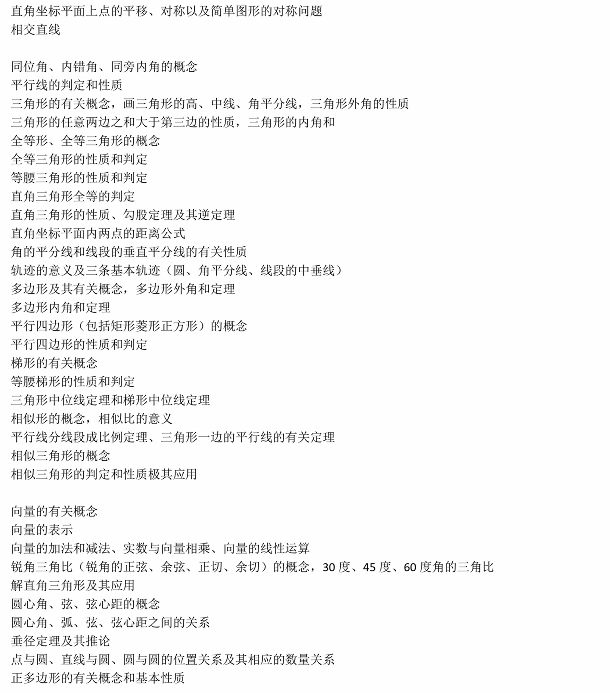 上海诺科学校入学考试范围