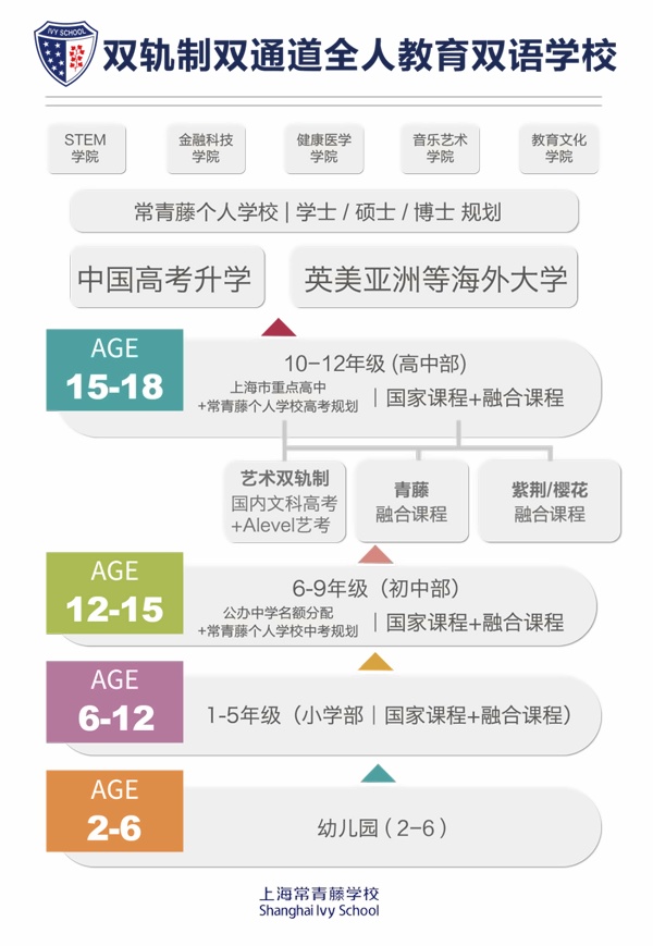 上海常青藤學校融合高中部雙軌制雙通道全人教育雙語學校