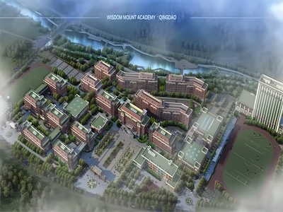 青岛明德双语学校鸟瞰图