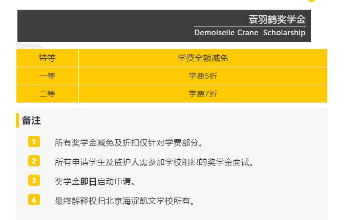 北京海淀凯文学校奖学金