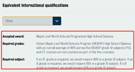 伦敦国王学院官网关于枫叶世界学校课程录取标准的相关信息.jpg