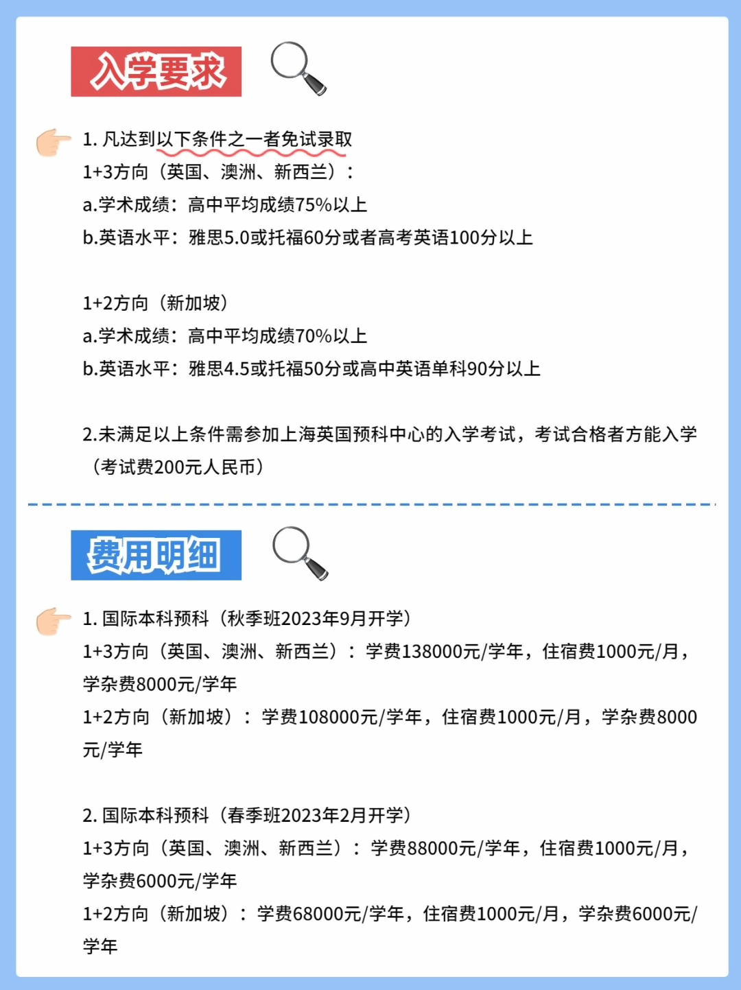 上海英国预科中心招生要求及费用参考