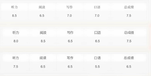 雅思成績