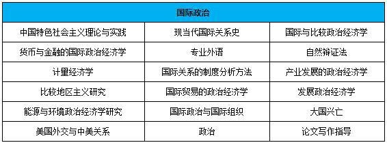 国际政治专业课程设置