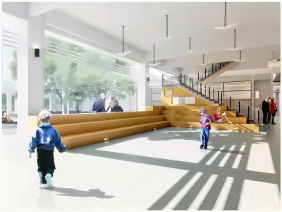 东华文泽学校首层活动平台空间-国际学校