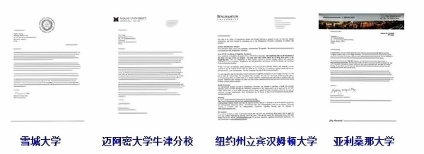 各校录取通知书
