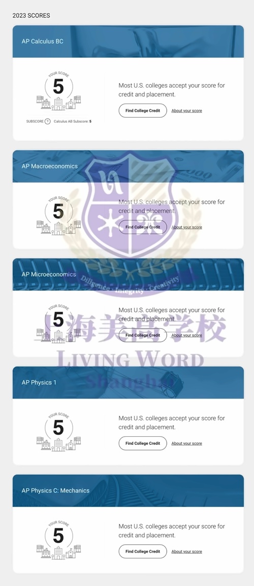 美高学子AP考试成绩