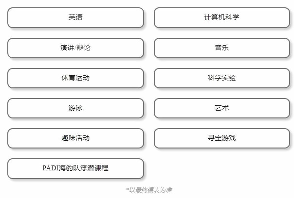 天津惠靈頓學校夏令營課程安排