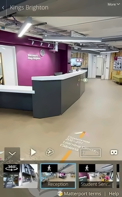 3D场景探秘Kings英国国王国际高中Brighton校区：Reception