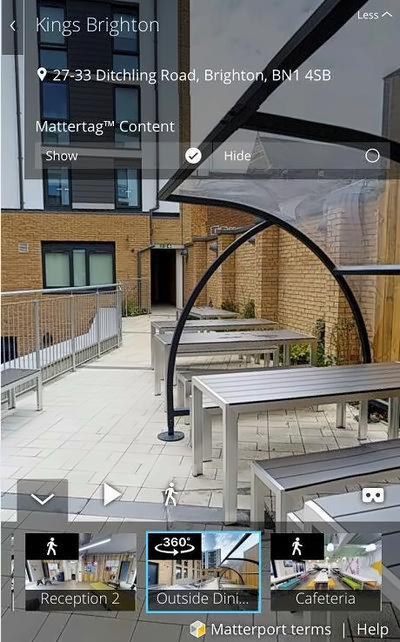 3D场景探秘Kings英国国王国际高中Brighton校区：Outside Dinning Area