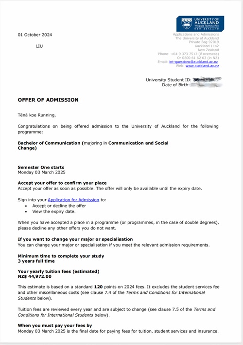 北开ICC毕业生喜获澳洲国立大学与新西兰奥克兰大学offer