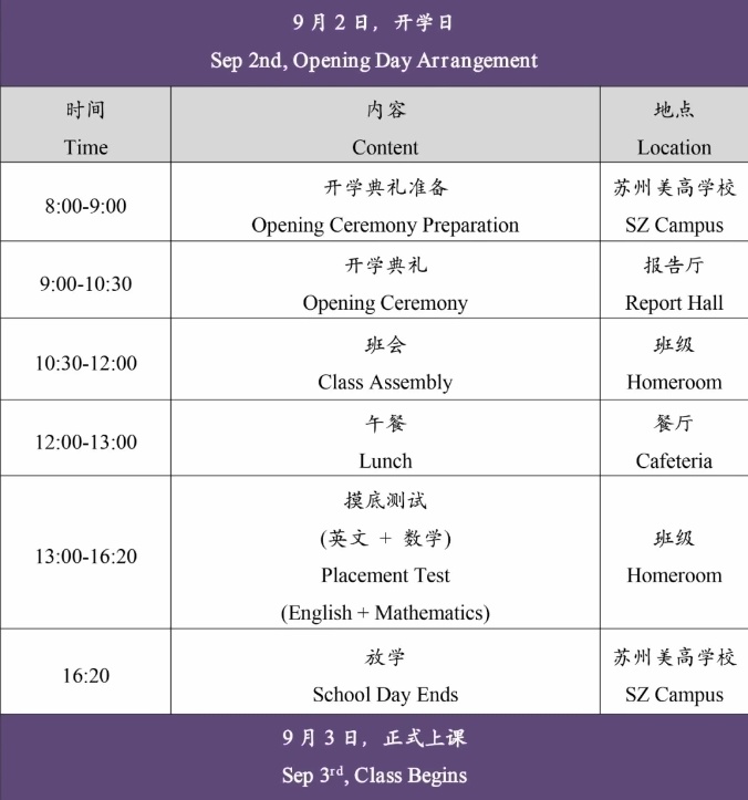 苏州美高学校报到流程